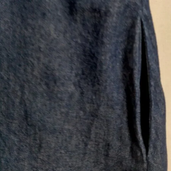 Signature by Robbie Bee Dress Petite 10P Blue Chambray Sleeveless Button Up Jean - Picture 11 of 12